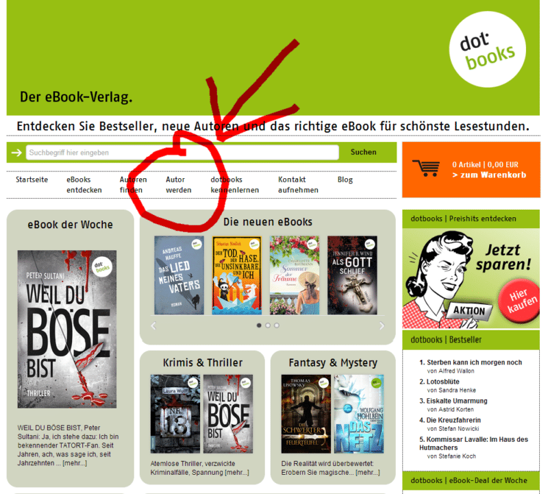 Autor werden beim eBook Verlag dotbooks