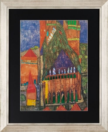 Friedensreich Hundertwasser: "Kathedrale I", Gerahmter Artprint auf Papier