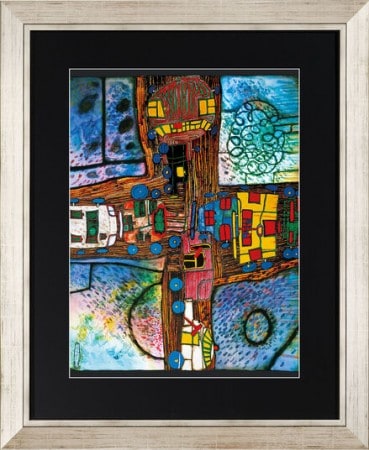 "Straßenkreuzung", limitierter Artprint von Friedensreich Hundertwasser