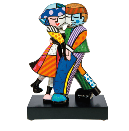 Porzellanskulptur Cheek to Cheek von Romero Britto