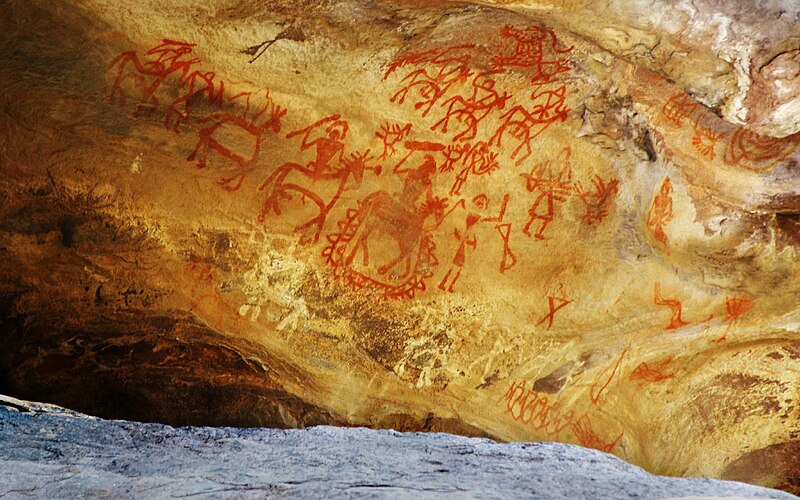 Die Bhimbetka Felsen sind ein UNESCO Weltkulturerbe