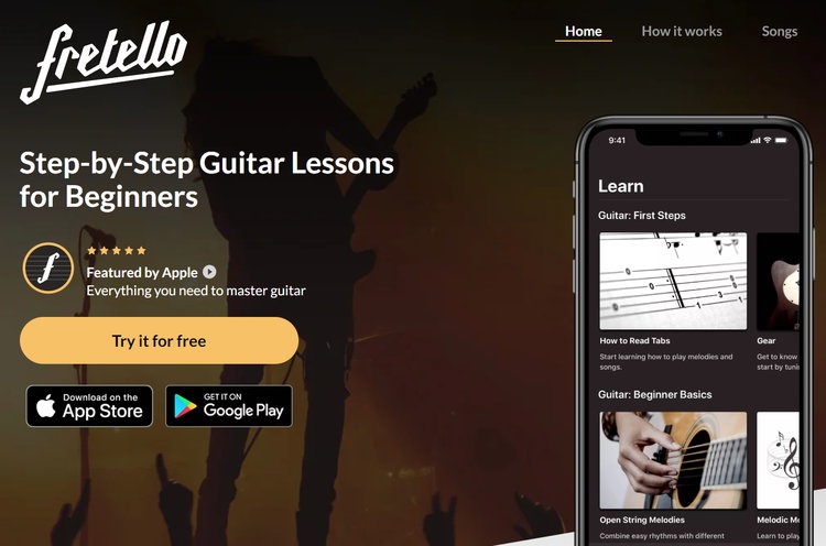 Fretello bietet Schritt-für-Schritt-Gitarrenunterricht für Anfänger