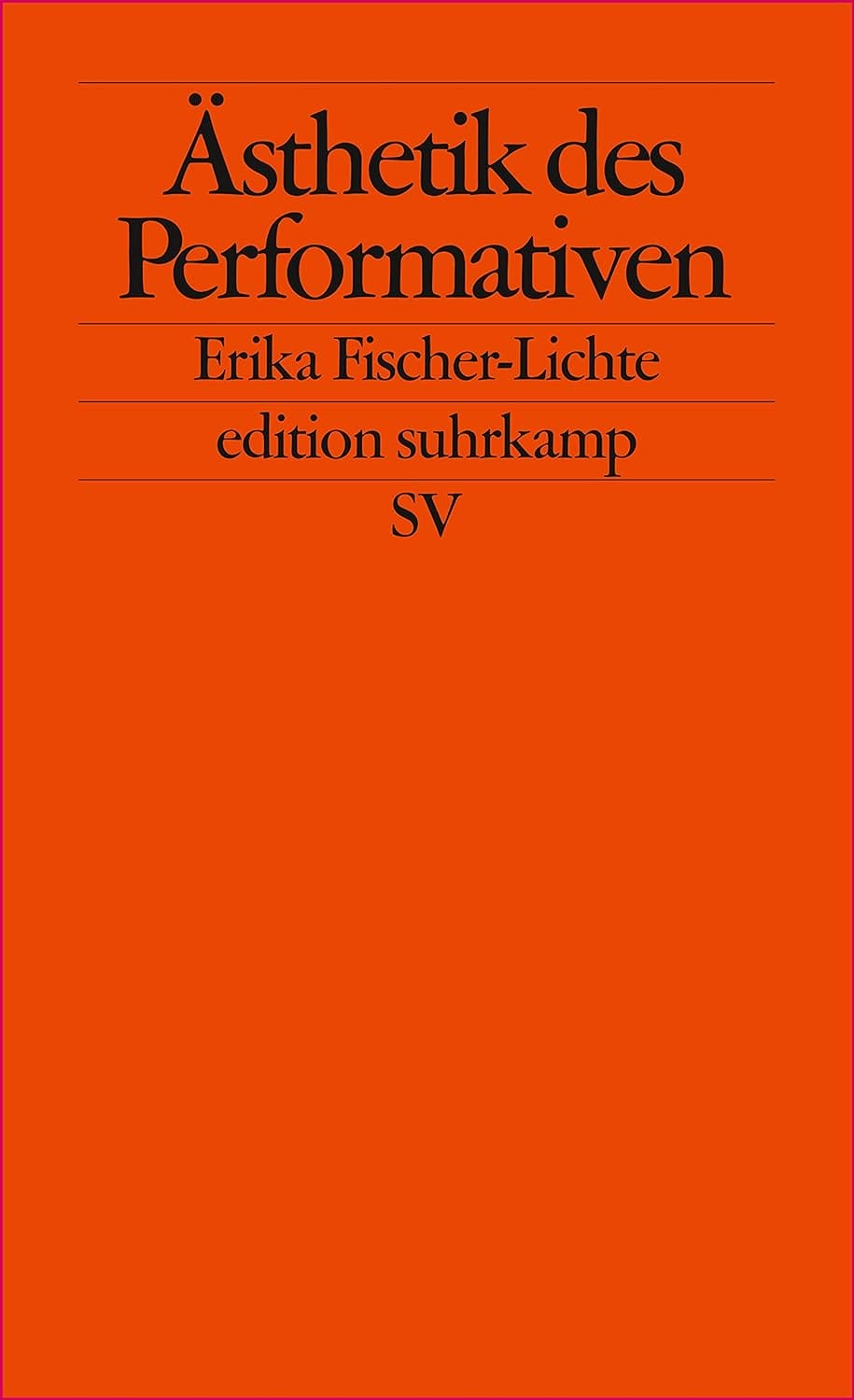 Erika Fischer-Lichte: Ästhetik des Performativen. Suhrkamp, Frankfurt am Main 2004, ISBN 3-518-12373-4, 300 Seiten