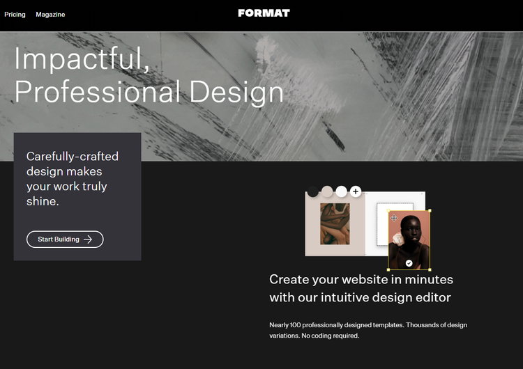 FORMAT ist der beste Portfolio-Builder für prämierten Webdesign-Templates und sinnvollen Business-Tools für Fotografen und Designer