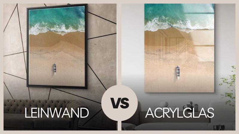 Leinwand und Acrylglas im optischen Direktvergleich