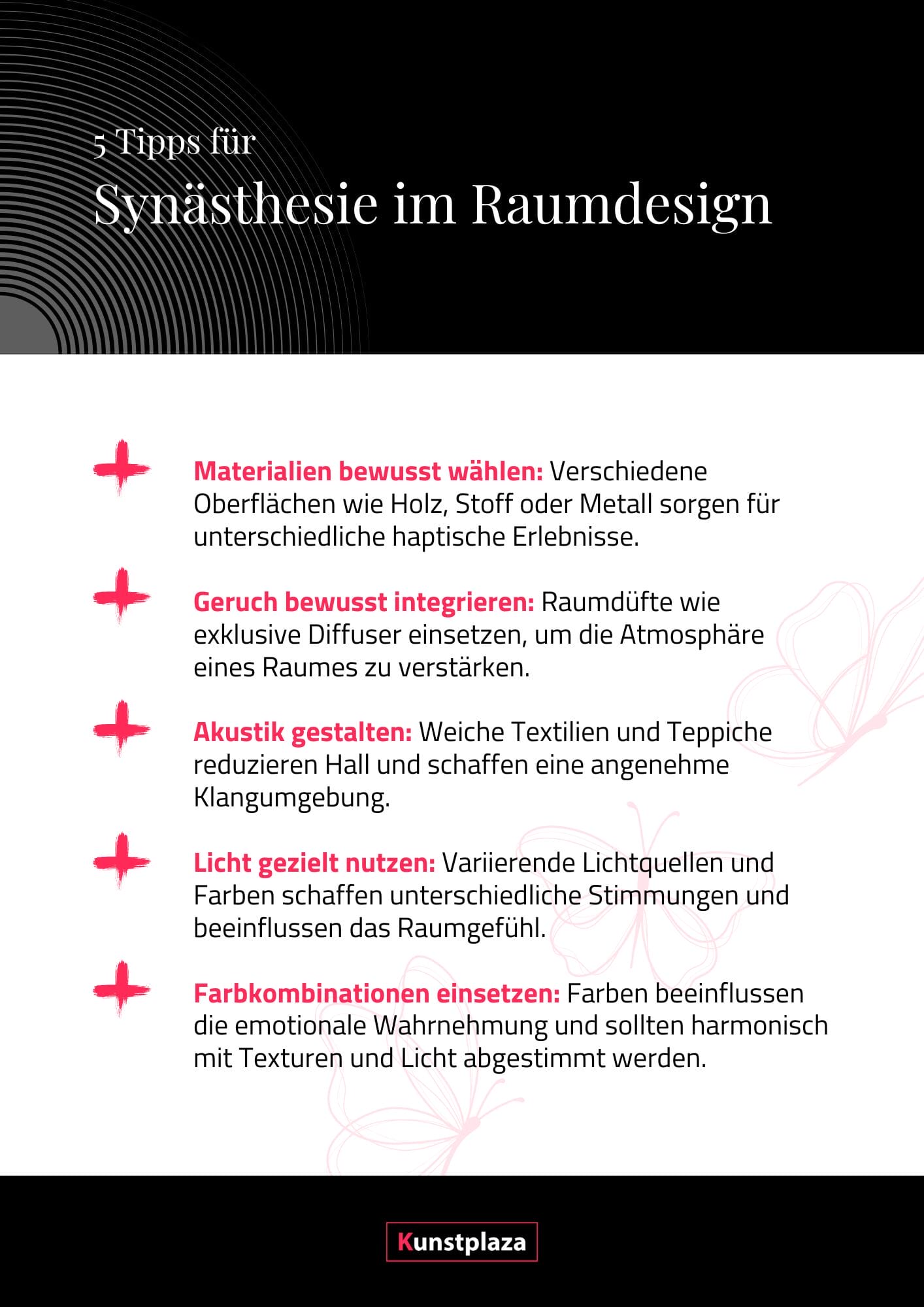 Infografik: 5 Tipps für Synästhesie im Raumdesign