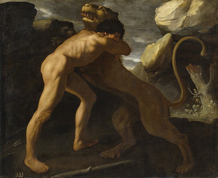 Francisco de Zurbarán: Hércules lucha con el león de Nemea (1634)