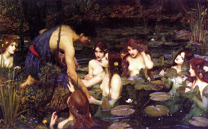 Hylas und die Nymphen (1896). Öl auf Leinwand, 132,1 x 197,5 cm (52 ​​x 77,7 Zoll). Manchester Art Gallery