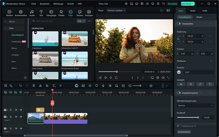 Wondershare Filmora – ein plattformübergreifender Videoeditor mit KI-Funktionen