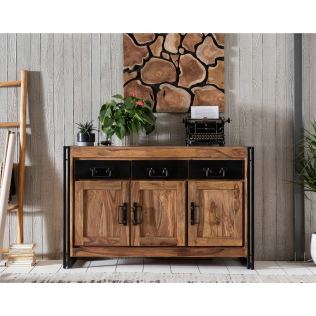 Handgearbeitetes Sideboard "Lumber Palace" aus massivem Akazien-Holz