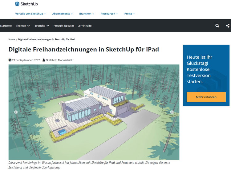 Digitale Freihandzeichnungen in SketchUp für iPad