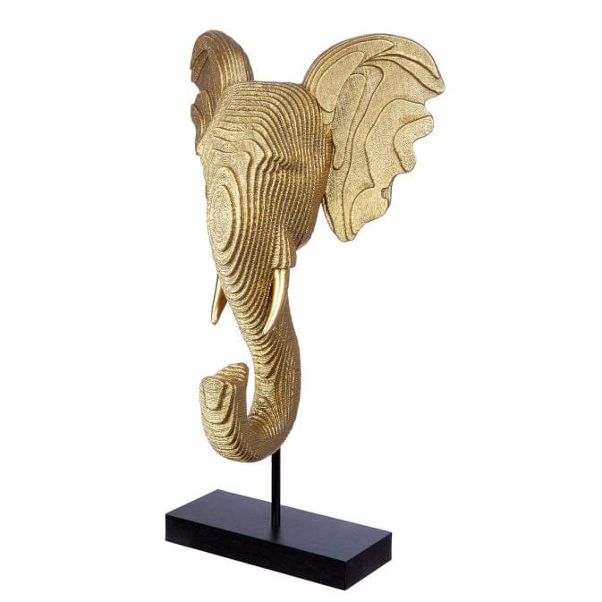 Goldfarbene Tierskulptur "Elefant" aus Kunstharz