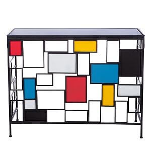 Sideboard "Mondrian", Glas-Metall-Mix, Hommage an Moderne Kunst – Bild 3