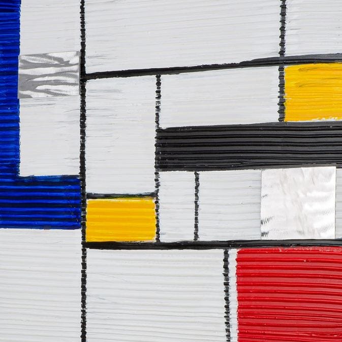 Abstraktes Wandbild "Avantgarde" im Stil von Piet Mondrian – Bild 5