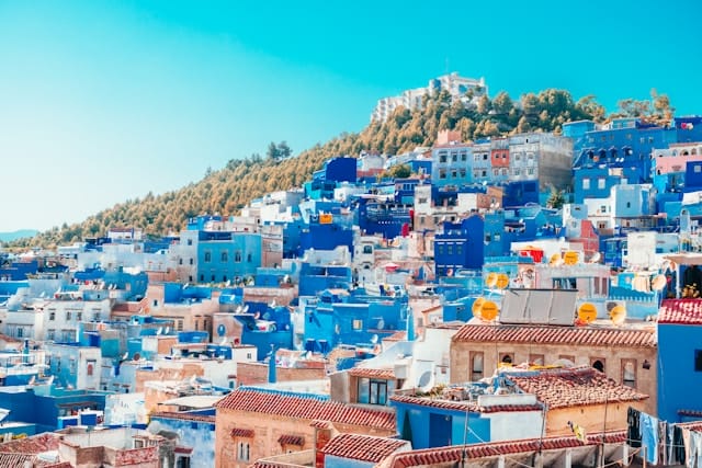 Blick auf die Stadt Chefchaouen, Marokko