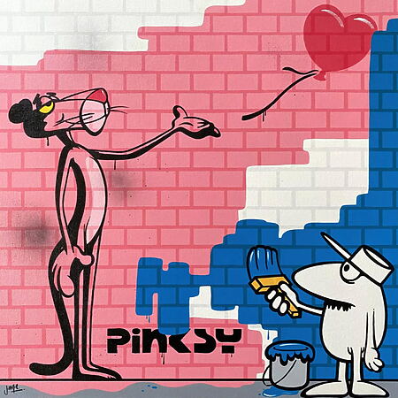 Pop Art / Street Art Mix-up "Balloon Pinksy" (2024) von Jamie Lee