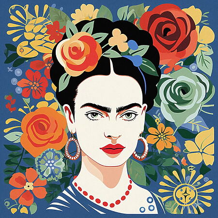 Acrylmalerei "Frida Kahlo" (2023) von Kosta Morr