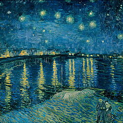 "Sternennacht über der Rhône" (1888) von Vincent van Gogh, limitierte Fine Art Giclée Reproduktion