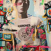 Pop Art / Urban Art Mashup "Brando (RAMONES)" 2022 von Xavier García, Kunstdruck auf Karton