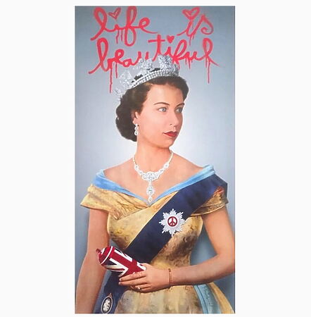 „Queen Elizabeth II“ (2012) von Mr. Brainwash, handsignierte Lithographie