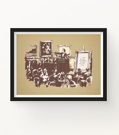 „Sepia Morons“ (2007) von Banksy, limitierter Siebdruck