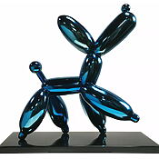 Pop-Art Skulptur „Ballonhund Happy Dog“ (Blaue Version) von Miguel Guía