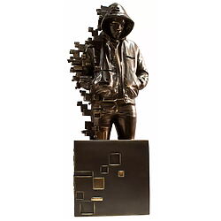 Moderne Bronzeskulptur „Young Pixelated“ von Miguel Guía