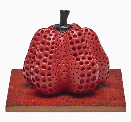 Original-Figur „Pumpkin Sculpture (Red)" von Yayoi Kusama, limitiere Edition