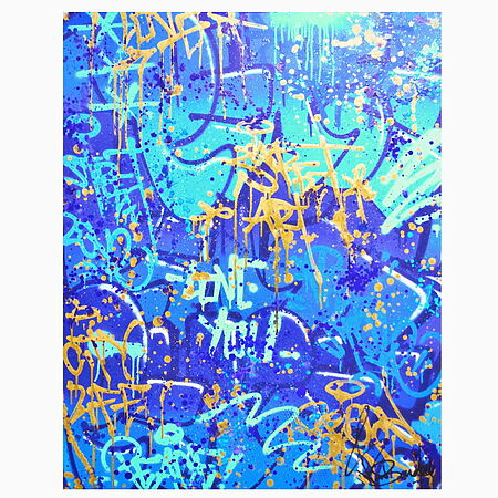 Graffiti Wall Art "City Blue" (2021) von Vincent Bardou