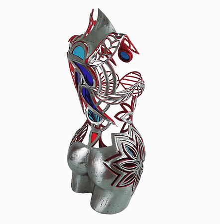 Metall-Torso "Pénélope" (2023) von David Fabié