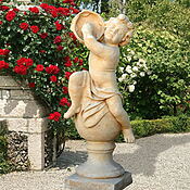 Barocke Gartenskulptur "Tamburo", romantische Steinfigur