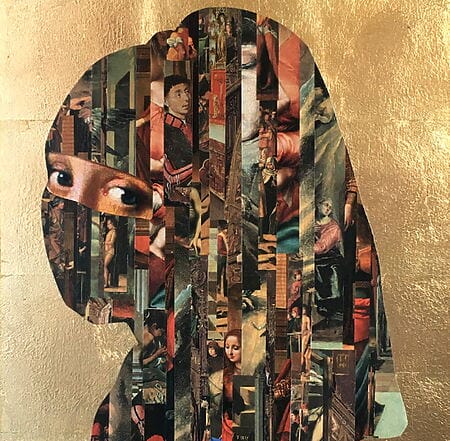 Acryl-Collage "THE YOUNG OF MUSEUM NIQAB" (2022) von SiG Martin Sigwald