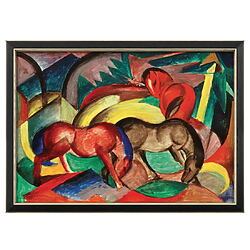 "Drei Pferde" von Franz Marc, limitierte Giclée Reproduktion