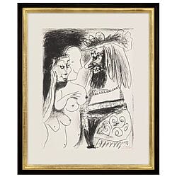 Aktzeichnung "Der alte König" (1959) von Pablo Picasso, limitierte Lithografie auf Bütten