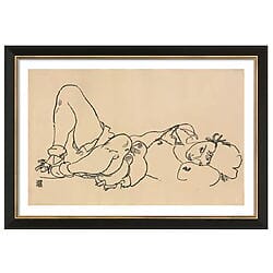 Aktzeichnung "Liegende" (1918) von Egon Schiele, limitierte Reproduktion