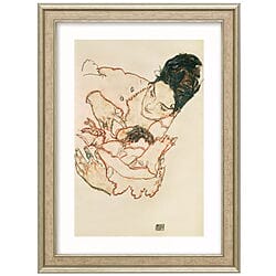 Portraitzeichnung "Stillende Mutter (Stephanie Grunewald)" (1917) von Egon Schiele, limitierte Reproduktion