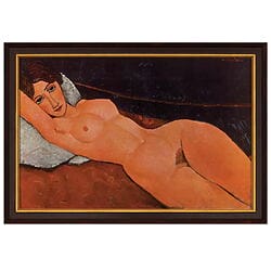 "Liegender Frauenakt auf weißem Kissen" (1917) von Amedeo Modigliani, limitierte Reproduktion