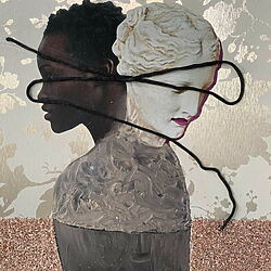 "Social distancing" von Julia Hacker, Mixed Media Collage