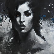 Portraitmalerei "Amy Winehouse" (2023) von Vanni Rocca, Öl auf Leinwand