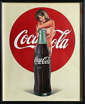 Erotische Pop Art „Lola Cola“, limitierte Lithographie von Mel Ramos