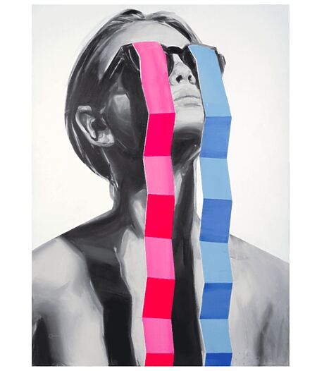 Acrylmalerei "PLACEBO3" (2020) von Edyta Grzyb, limitierter Pigmentdruck hinter Acrylglas
