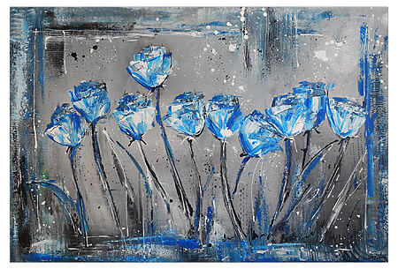 Blaue Blüten Blumenmalerei