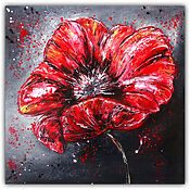 bluetenpollen-blumenmalerei-blumenbild-gemalt-leinwandbild-rote-bluete-80×80-2411-04e2ff1a