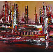 denver-abstrakte-skyline-leinwandbild-rot-original-gemaelde-acrylbild-handgemalt-140×80-3c7a2005