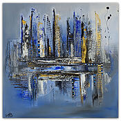 diamont-city-80×80-abstrakte-wandkunst-malerei-bild-blau-gold-gemaelde-acrylbild-handgemalt-88c6b374