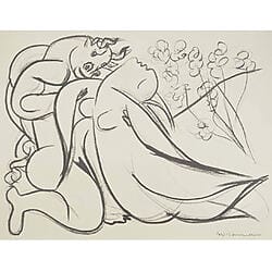 "La jeune fille et le minotaure" (1967) von Pablo Picasso, limitierte Lithografie